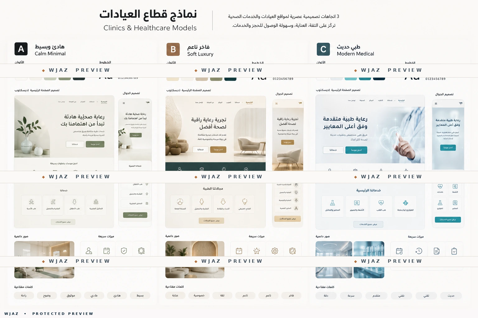 لوحة 1 من نماذج قطاع العيادات