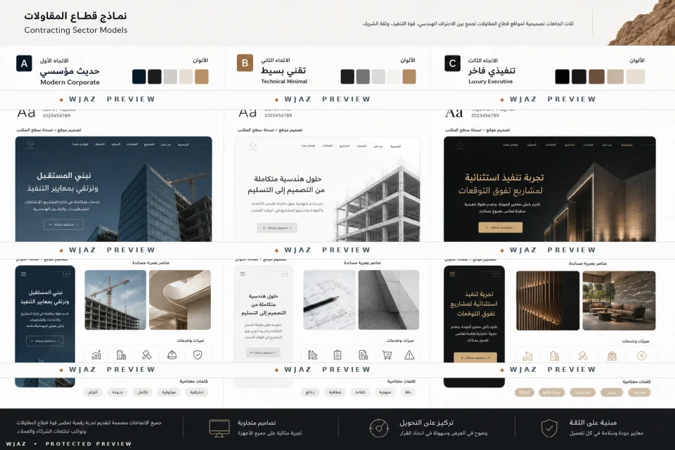 المقاولات والإنشاءات — اللوحة 1