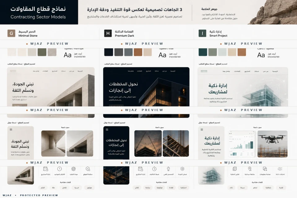 المقاولات والإنشاءات — اللوحة 3